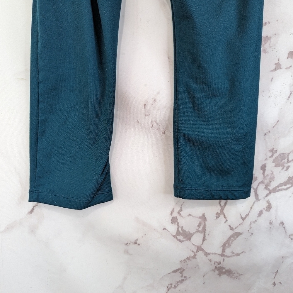 Prana Leggings Womens Small Green Foldover Waistband Ruched Crop Capri Ties - Picture 7 of 9